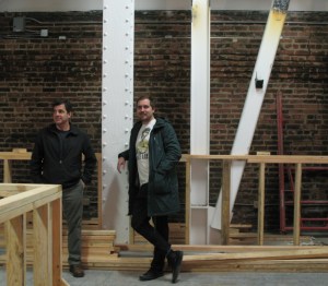 Chuck and Mikkel plot the Mikkeller bar, last November