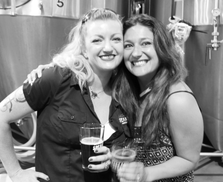 Cat Wiest and Summer Huff with the finished beer