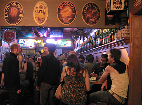 Crowd inside the bar